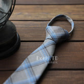 Gravata Xadrez Cinza Azul Striton